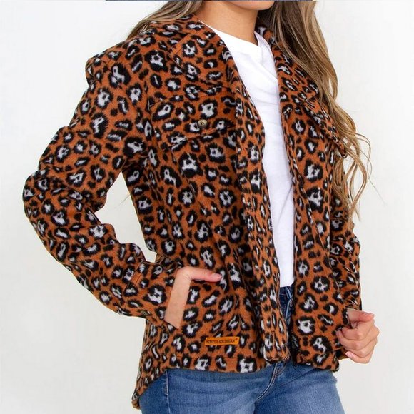 Simply Southern Leopard Cheetah Shacket Jacket - Picture 1 of 9